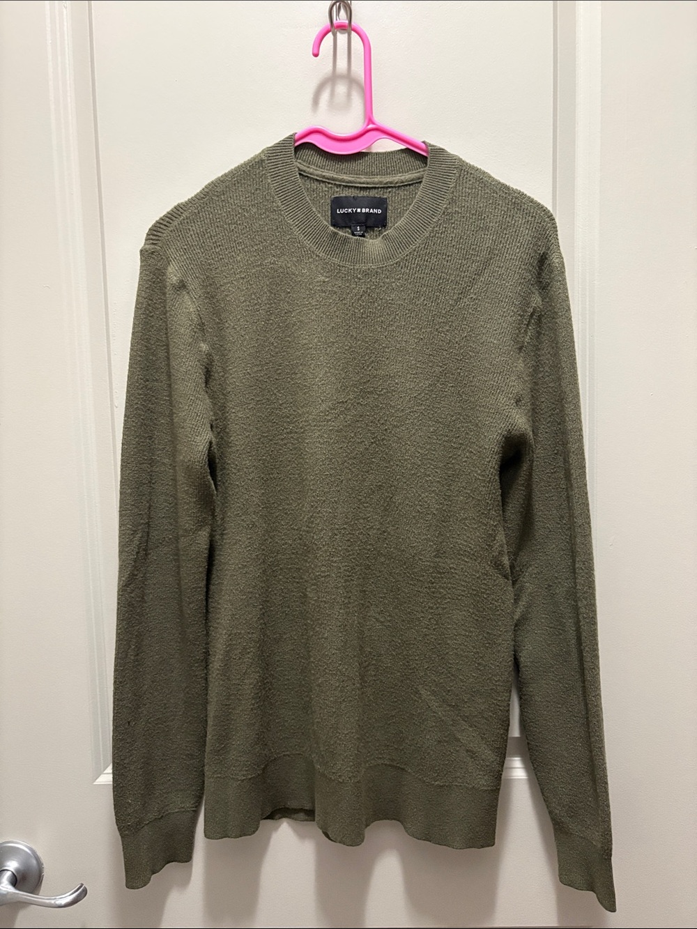 Lucky Brand Men's Olive Crewneck Pullover Sweater